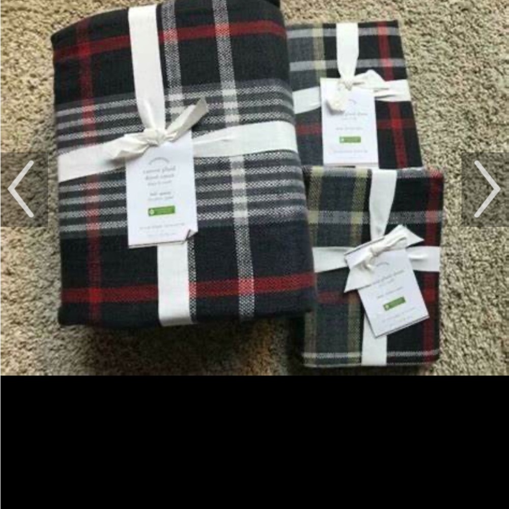 NEW Pottery Barn Carson Plaid King/Cal King Duvet set